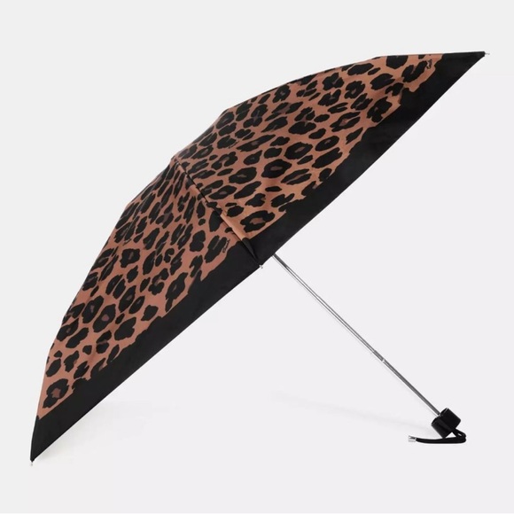 🥰 Coach Uv Protection Mini Umbrella In Leopard Print - Picture 1 of 4
